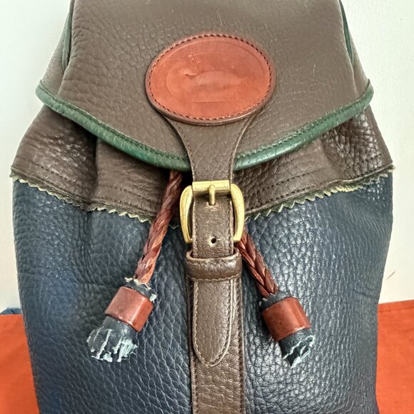 Dooney & Bourke Vintage USA 90s Teton Navy Small Backpack Drawstring  Bucket Bag main image 6